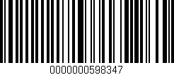 Código de barras (EAN, GTIN, SKU, ISBN): '0000000598347'