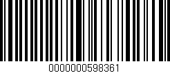 Código de barras (EAN, GTIN, SKU, ISBN): '0000000598361'