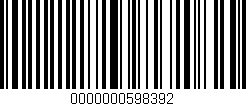 Código de barras (EAN, GTIN, SKU, ISBN): '0000000598392'