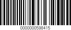 Código de barras (EAN, GTIN, SKU, ISBN): '0000000598415'