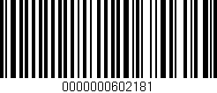 Código de barras (EAN, GTIN, SKU, ISBN): '0000000602181'
