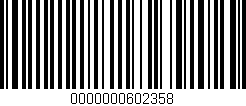 Código de barras (EAN, GTIN, SKU, ISBN): '0000000602358'