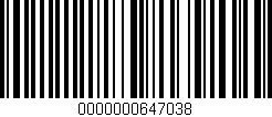 Código de barras (EAN, GTIN, SKU, ISBN): '0000000647038'
