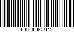 Código de barras (EAN, GTIN, SKU, ISBN): '0000000647113'