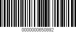 Código de barras (EAN, GTIN, SKU, ISBN): '0000000650892'