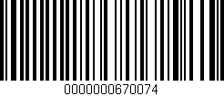 Código de barras (EAN, GTIN, SKU, ISBN): '0000000670074'