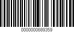 Código de barras (EAN, GTIN, SKU, ISBN): '0000000689359'