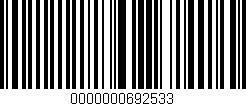 Código de barras (EAN, GTIN, SKU, ISBN): '0000000692533'