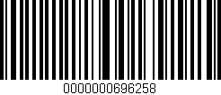 Código de barras (EAN, GTIN, SKU, ISBN): '0000000696258'