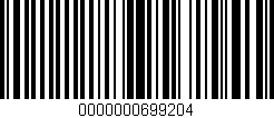Código de barras (EAN, GTIN, SKU, ISBN): '0000000699204'