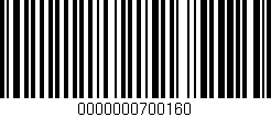 Código de barras (EAN, GTIN, SKU, ISBN): '0000000700160'