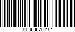 Código de barras (EAN, GTIN, SKU, ISBN): '0000000700191'