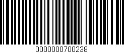 Código de barras (EAN, GTIN, SKU, ISBN): '0000000700238'