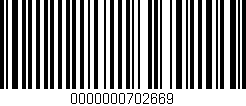 Código de barras (EAN, GTIN, SKU, ISBN): '0000000702669'