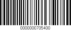 Código de barras (EAN, GTIN, SKU, ISBN): '0000000705400'