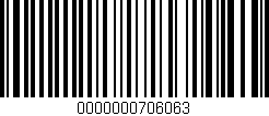Código de barras (EAN, GTIN, SKU, ISBN): '0000000706063'