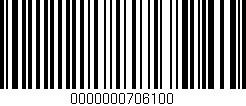 Código de barras (EAN, GTIN, SKU, ISBN): '0000000706100'