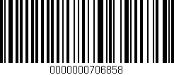 Código de barras (EAN, GTIN, SKU, ISBN): '0000000706858'