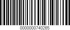 Código de barras (EAN, GTIN, SKU, ISBN): '0000000740265'