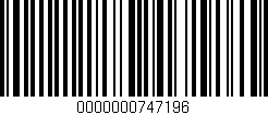 Código de barras (EAN, GTIN, SKU, ISBN): '0000000747196'