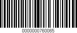Código de barras (EAN, GTIN, SKU, ISBN): '0000000760065'
