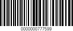 Código de barras (EAN, GTIN, SKU, ISBN): '0000000777599'