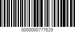 Código de barras (EAN, GTIN, SKU, ISBN): '0000000777629'