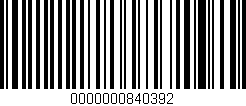 Código de barras (EAN, GTIN, SKU, ISBN): '0000000840392'
