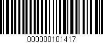 Código de barras (EAN, GTIN, SKU, ISBN): '000000101417'