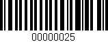 Código de barras (EAN, GTIN, SKU, ISBN): '00000025'