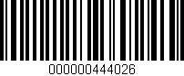 Código de barras (EAN, GTIN, SKU, ISBN): '000000444026'