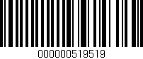 Código de barras (EAN, GTIN, SKU, ISBN): '000000519519'