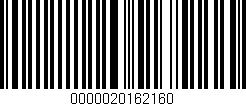 Código de barras (EAN, GTIN, SKU, ISBN): '0000020162160'