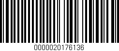 Código de barras (EAN, GTIN, SKU, ISBN): '0000020176136'