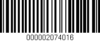 Código de barras (EAN, GTIN, SKU, ISBN): '000002074016'
