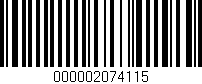 Código de barras (EAN, GTIN, SKU, ISBN): '000002074115'