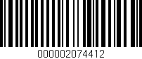 Código de barras (EAN, GTIN, SKU, ISBN): '000002074412'