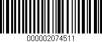 Código de barras (EAN, GTIN, SKU, ISBN): '000002074511'