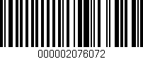 Código de barras (EAN, GTIN, SKU, ISBN): '000002076072'