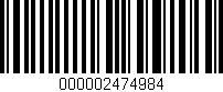 Código de barras (EAN, GTIN, SKU, ISBN): '000002474984'