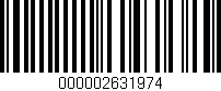 Código de barras (EAN, GTIN, SKU, ISBN): '000002631974'