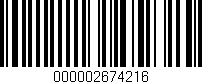 Código de barras (EAN, GTIN, SKU, ISBN): '000002674216'