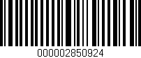 Código de barras (EAN, GTIN, SKU, ISBN): '000002850924'