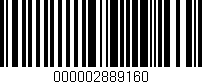 Código de barras (EAN, GTIN, SKU, ISBN): '000002889160'