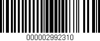 Código de barras (EAN, GTIN, SKU, ISBN): '000002992310'