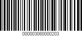 Código de barras (EAN, GTIN, SKU, ISBN): '000003060000203'