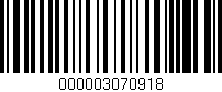 Código de barras (EAN, GTIN, SKU, ISBN): '000003070918'