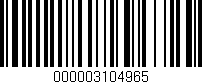 Código de barras (EAN, GTIN, SKU, ISBN): '000003104965'