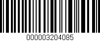 Código de barras (EAN, GTIN, SKU, ISBN): '000003204085'