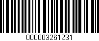Código de barras (EAN, GTIN, SKU, ISBN): '000003261231'